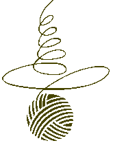 Wool Witchery Logo. Yarn ball with witch hat.